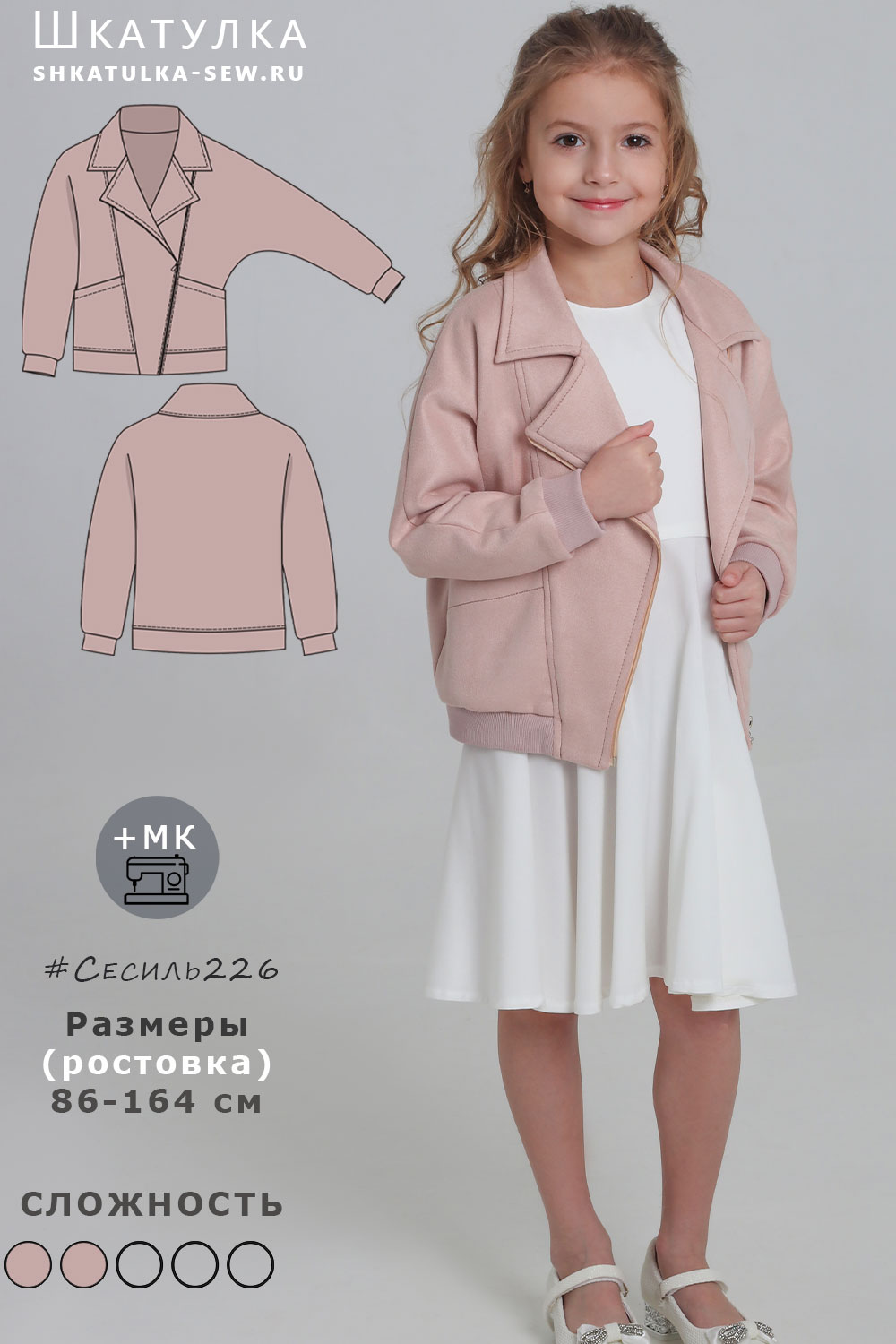 Выкройка куртки-косухи Сесиль226