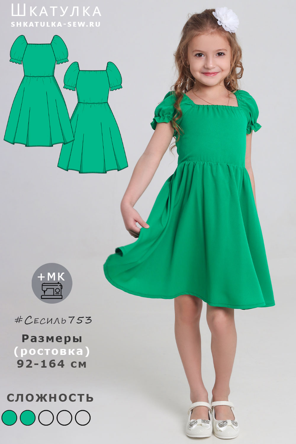 Выкройка детского платья Сесиль753