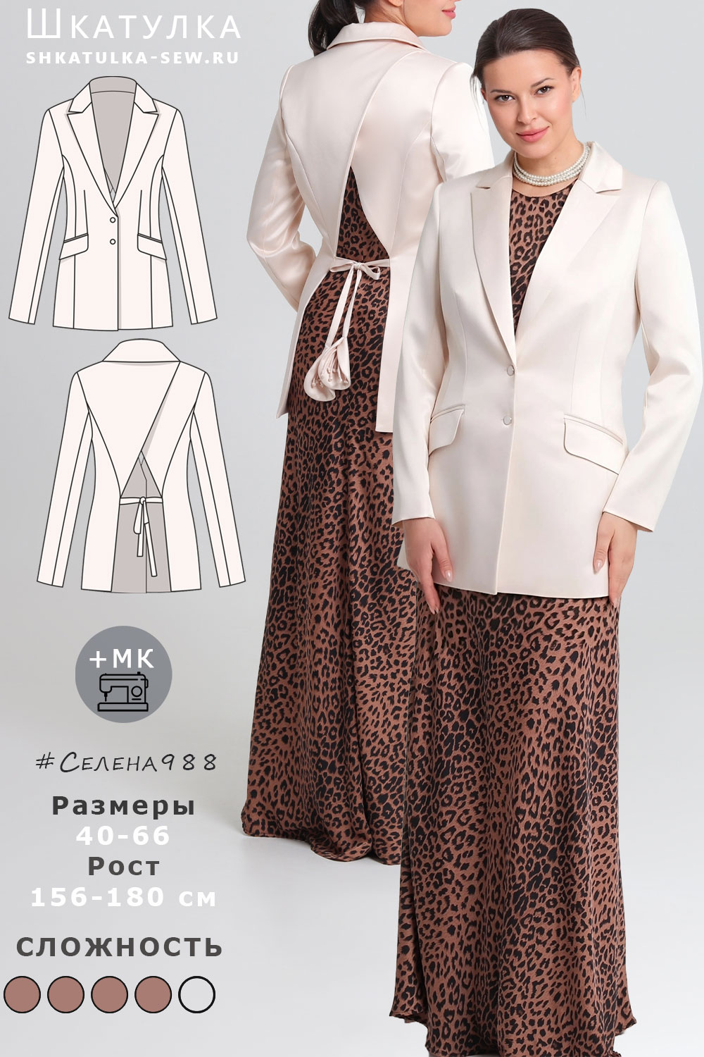Выкройка жакета Селена988