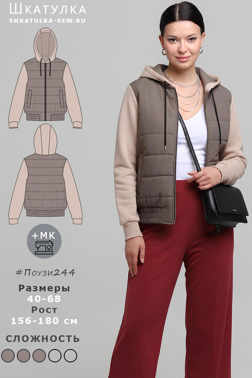 Выкройка куртки Поузи244