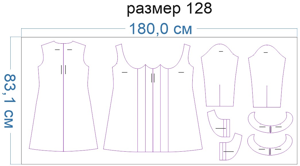 Выкройка платья с воротничком для девочки KD220615