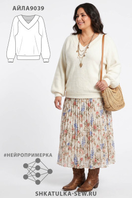 Выкройка пуловера Айла9039
