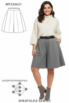 Выкройка юбки-шорт полусолнце WP220621