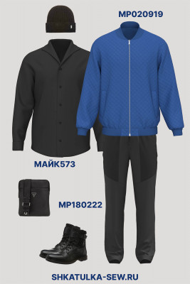 Выкройка мужских трикотажных брюк MP180222